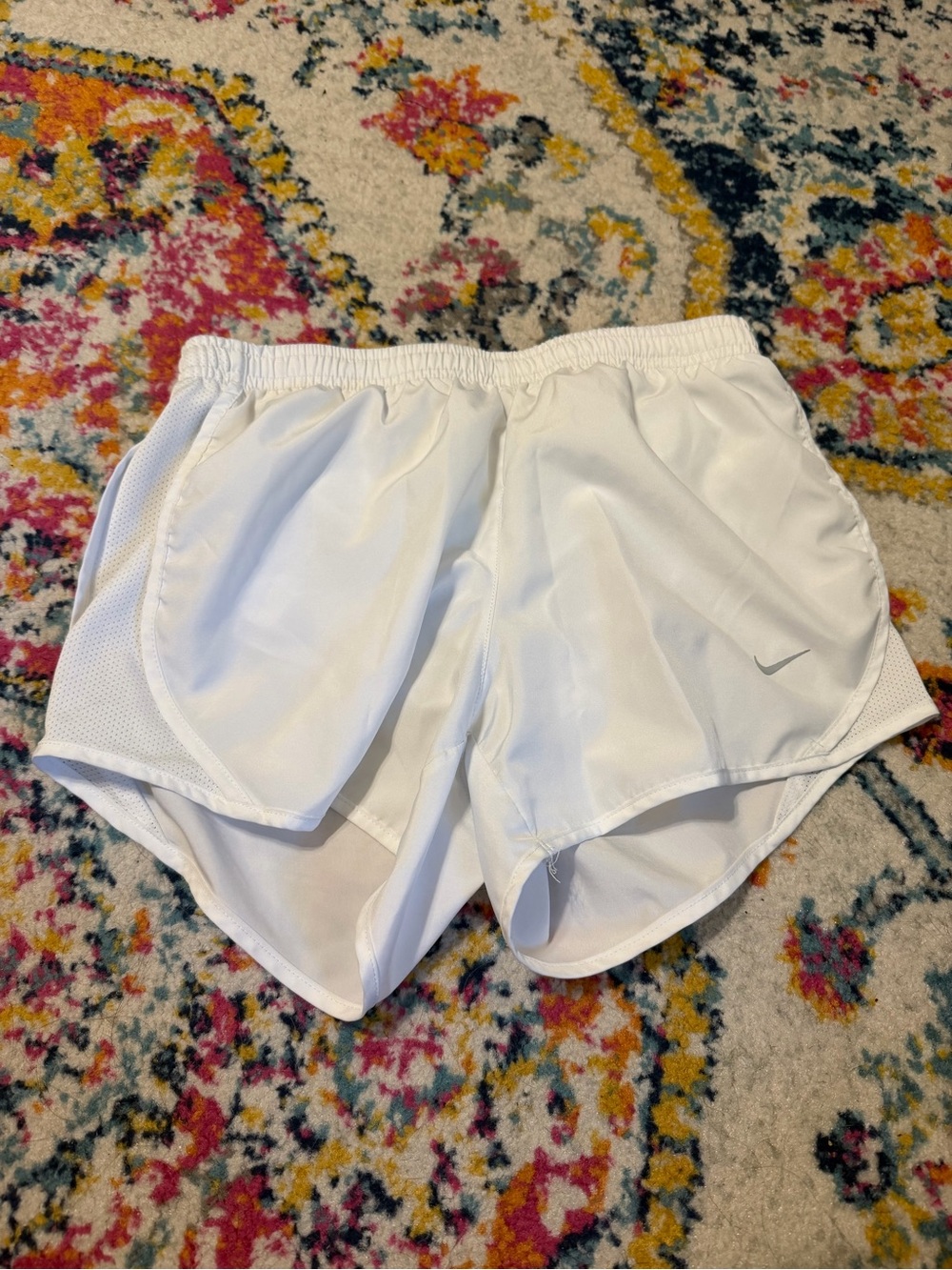 Nike Women’s White Athletic Running Shorts with Mesh Panels